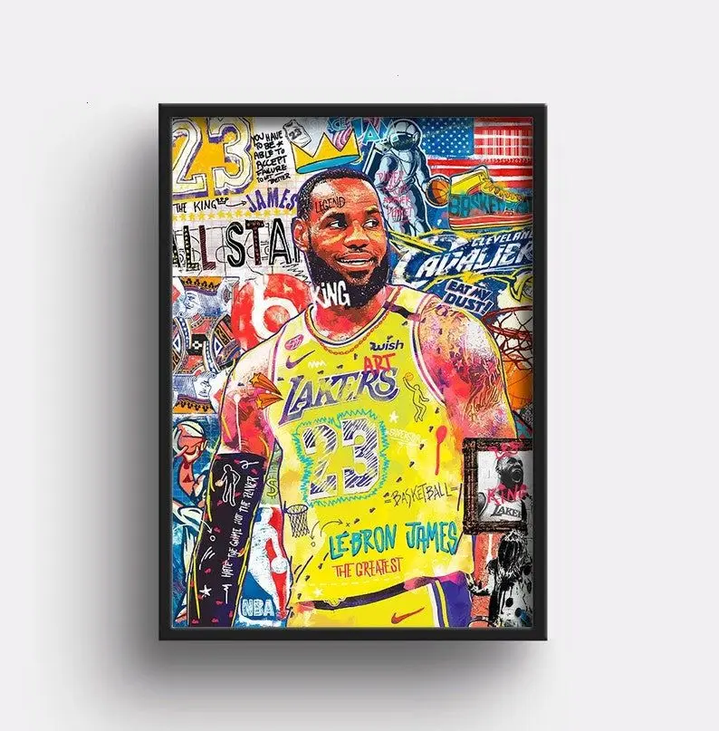 LeBron James Poster, Gift for boyfriend, Basketball Print, Mens Gift, Pop Art, Contemporary Wall Decor1 - [No Frame]