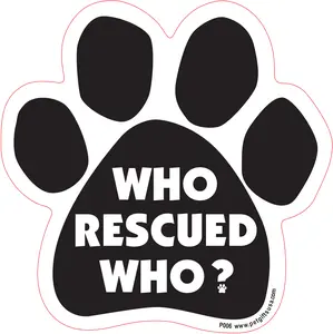 Dog Paw Shaped Magnets - Vinyl Black and White - Decor Car Truck Fridge