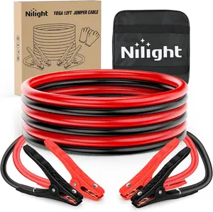 Nilight Jumper Cables for Car Battery 10 Gauge 12 FT Booster Cable Heavy Duty 200 A CCA with Carrying Bag Jump Start Emergency Kit Pickup Vans SUV Sedan Motorcycle