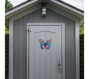 Santa's Workshop Inc 8" Iron Butterfly Plaques,Set of 2