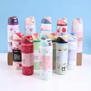 Spring Floral Water Bottle, 32oz FreeSip Style Tumbler, Cute Floral Collection Insulated Bottle, Leakproof Straw Travel Cup, Reusable Stainless Steel Water Bottle, Gift for Her Inspired by Owala FreeSip 32 oz Water Bottle