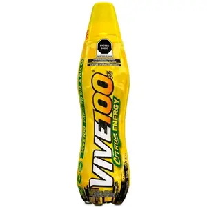 Vive 100 Citrus  Flavored Carbonated Drink with Added Caffeine 600ml Energy Boost Beverage