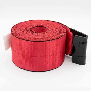 4" x 30' Premium Strap with Flat Hooks (Red) – 5,400 LBS WLL