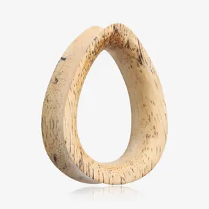 A Pair of Teardrop Old Tamarind Wood Double Flared Tunnel Plug