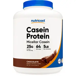 Nutricost Casein Protein Powder 5lb Chocolate - 100% Micellar Casein