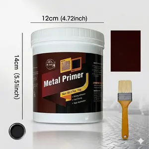 2.2lbs/1kg Rust Converter & Metal Primer Black Inhibitor Paint for Metal, Automotive Rust Reformer & Seal, Converts Rust into a Stable, Paintable Surface, Ideal for Steel, Iron, Aluminum (garage Doors, Fences, Pipes, Parts, Machinery)Easy Application.