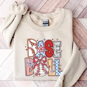 Baseball Coquette Game Day Graphic Sweatshirt, Baseball Mom Game Day Pullover Hoodie For Men & Women