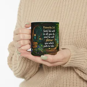 Proverbs 3:6 Faith Mug | Seek His Will Ceramic Mug