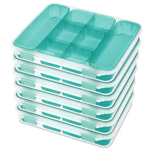 Sterilite Divided Case Stackable Plastic Small Storage Lidded Container, 6 Pack Sterilite Divided Case Stackable Plastic Small Storage Lidded Container, 6 Pack