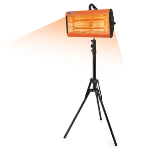 Infrared Paint Curing Lamp 2000W Handheld & Stand Dual Use, 10-Min Fast Dry for Auto Body, 0-90 Min Timer, 110V 0.33㎡/3.55 sq.ft Coverage, w/Quartz Tube & Wheels for On-Site Car Repair