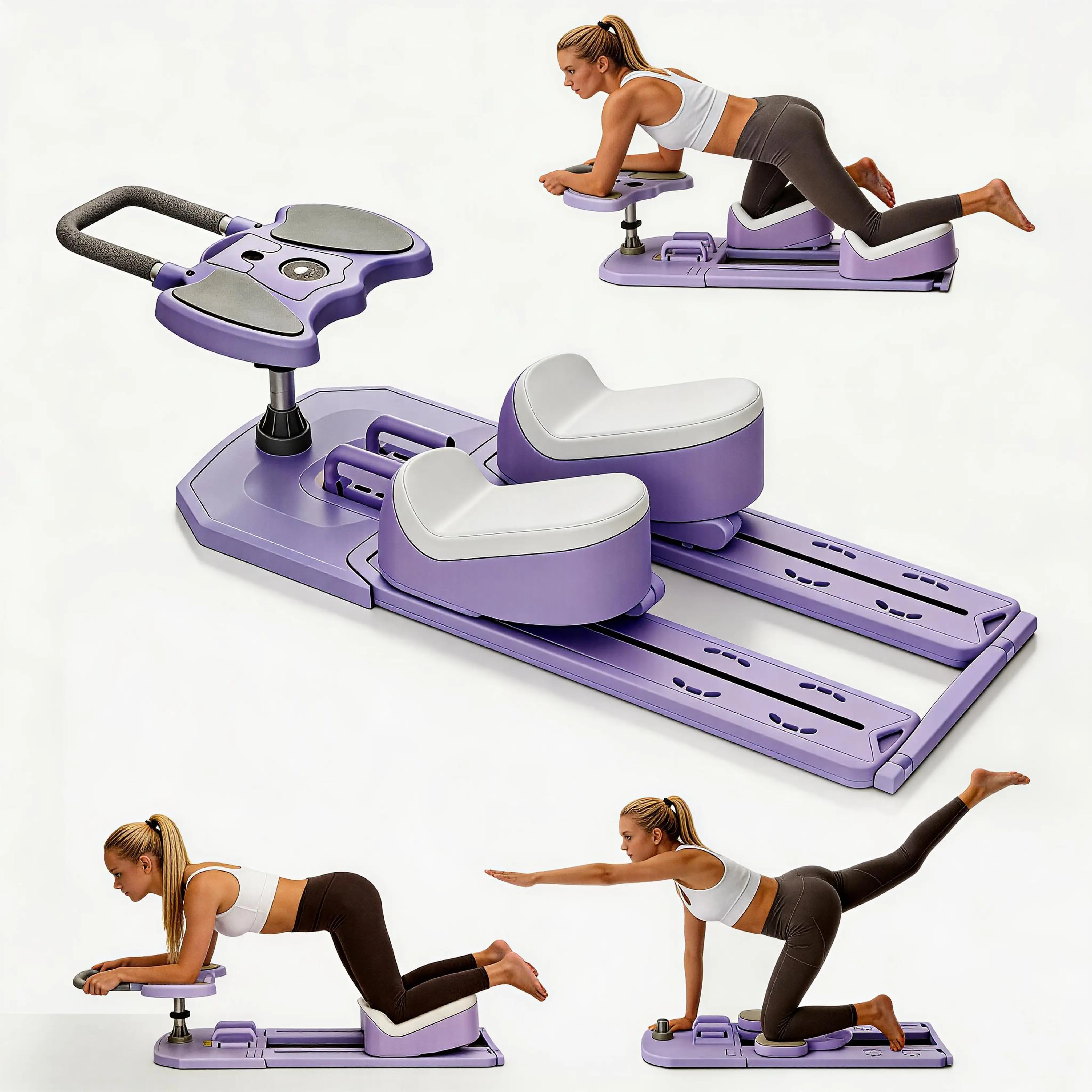 7-in-1 Pilates Reformer Board Crawling Machine with Resistance Bands, Premium Home Gym Equipment for Core & Full Body Training Abdominal Workout Gear pilates board at home reformers pilates