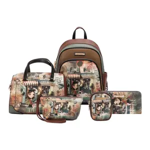 5PC SET (BACKPACK, CROSSBODY, POUCH, COINPURSE AND WALLET)