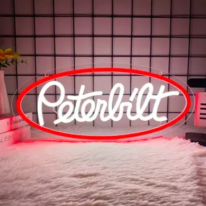Peterbilt Neon Sign, USB Powered Dimmable LED Neon Light Sign, Decorative Neon Sign for Farm Bedroom Man Cave Bar