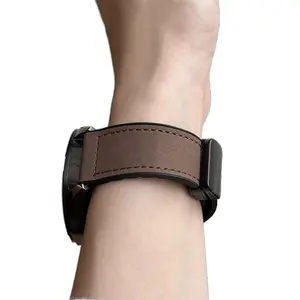 Suitable for Huawei GT5 Crazy Horse leather strap, GT3/GT4 magnetic wristband, GT off foldable buckle, Watch3/4 Pro universal