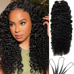 Ssawhair Burmese Water Wave Human Crochet Hair Knotless Pre-Separated Crochet Hair Extensions Real Human Hair Curly Micro-Link Crochet Hair For Women
