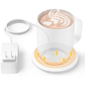 Charging Coaster 2 Compatible with Temperature Control Smart Mug 1 and 2, Mug Power Cord Charger Dock Base for Wireless Warmer Cup Accessories, White
