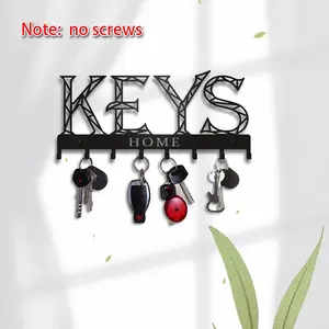 Metal Wall Mounted Storage Hook, 1 Count Adhesive/Perforated Mount Storage Hook, Wall Decor for Living Room Bedroom, Key Holder