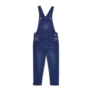 Boys Denim Overalls, Elastic Waist Inside Soft Stretchy Workwear Casual Kids Outfit