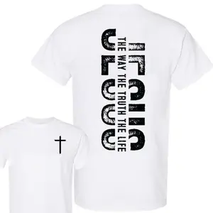 Trendy Tee with Religious Quote and Simple Cross for a Bold Faith Look