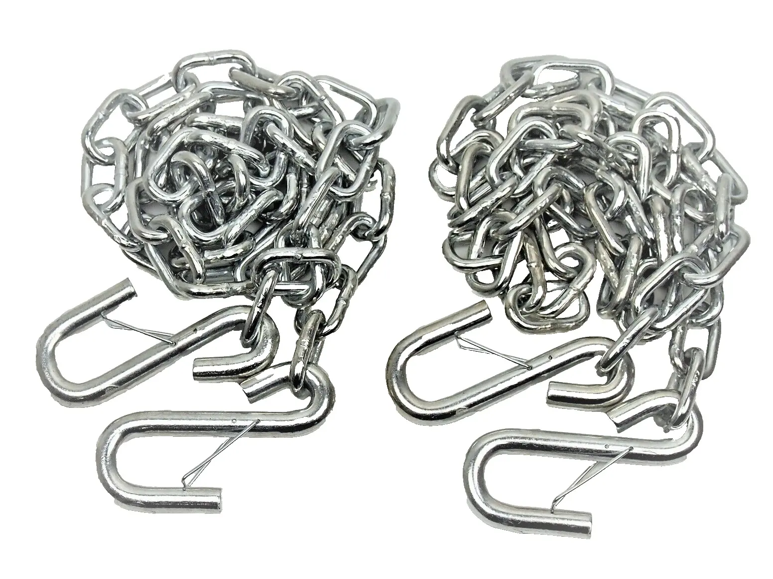 2pc Trailer Safety Chain 1/4 in. x 4 ft.  S-Hooks Safety Latches Grade 30 TSC14