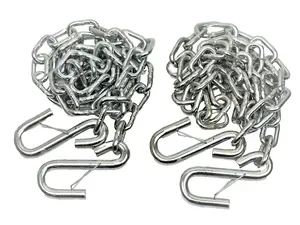 2pc Trailer Safety Chain 1/4 in. x 4 ft.  S-Hooks Safety Latches Grade 30 TSC14