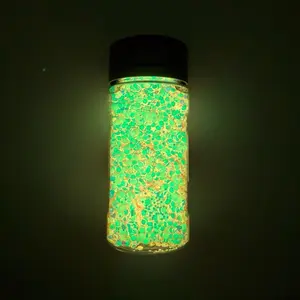 Sunlit Coral Glow Glitter | Orange & Green Glow-in-the-Dark Glitter | Cosmetic Grade & Solvent Resistant
