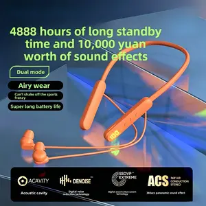 Wireless Headphones Bluetooth Neckband Earbuds, 4888H Long Standby, IPX7 Waterproof Sports Earphones with Noise Cancelling, LED Power Display for Gym Running Workout