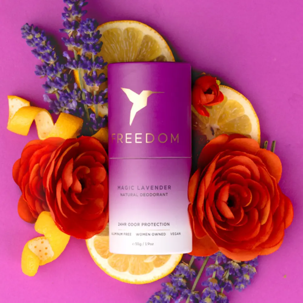 Freedom Eco-friendly lavender Deodorant - Ewg Verified & Clinically Proven, Made with Organic Essential Oils, 100% Vegan and Natural Body Care 1.9Oz