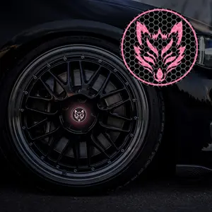 4pcs/set Fox Car Wheel Center Stickers, Fox Pattern Car Wheel Reflective Stickers for SUVs and Trucks - Night Driving Safety Warning Stickers, Exterior Vinyl DIY Self Adhesive Fashion Stickers.