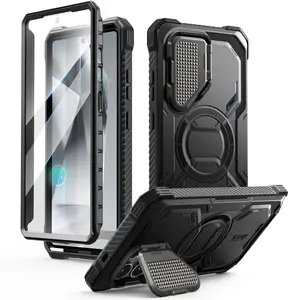 i-Blason Phonecase for Samsung Galaxy S26 Ultra /S25 Ultra /S24 Ultra /S25 Plus/S24 Plus/S26/S25/S24  Case MagSafe with Camera Cover Stand [Support Wireless Charger] 360 Full-Body Case with Screen Protector & Kickstand Phone Cases Magnetic Fingerprint