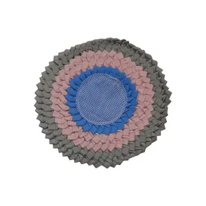 Trivet Patchwork Fabric Coaster 8.6" - Gray Set of 2