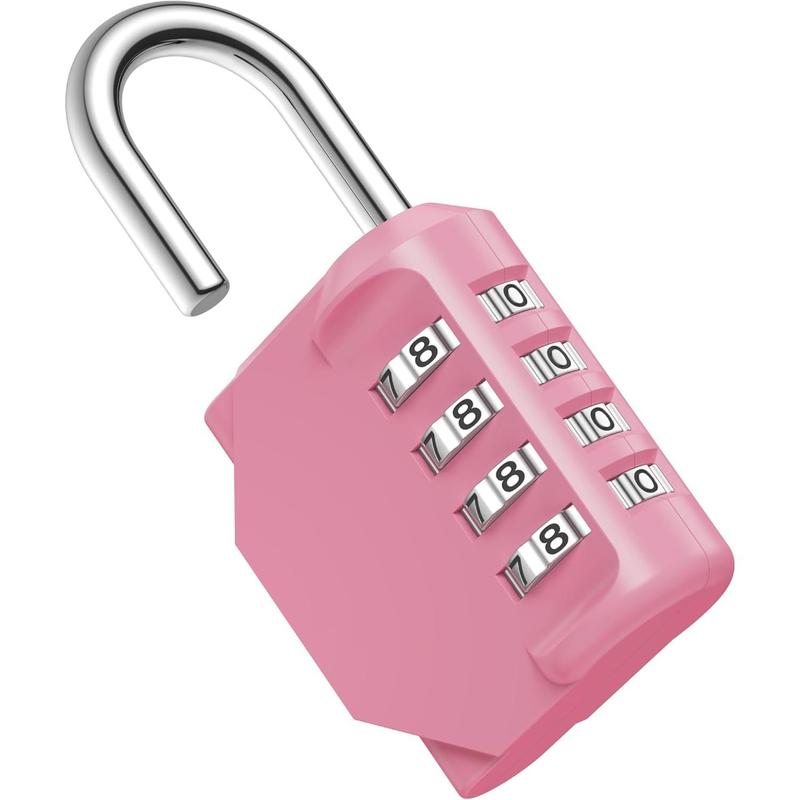Combination Lock 4 Digit  Locker Locks Secure Outdoor Padlock for Gym Lockers, Toolboxes, Gates, Fences, Storage,  Locker (Rose Pink)