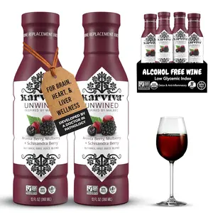 Karviva Unwined Organic Alcohol-Free Wine Alternative Berry Juice - Sulfite-Free, Award-Winning Taste, Rosé & Malbec Inspired, Low Sugar - 1-Pack / 3-Pack / 5-Pack / 7-Pack