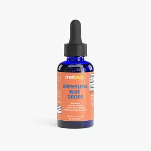 Metavo Methylene Blue Drops - 10 mg Powder for Cellular Energy & Cognitive Wellness - 2 fl oz Liquid Supplement for Focus & Alertness