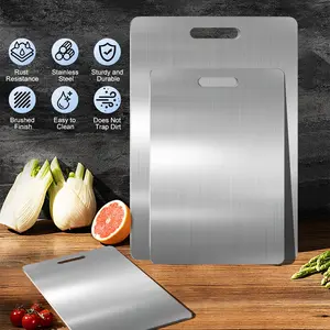 3Pcs Stainless Steel Chopping Board, Non-slip Kitchen Chopping Board, Kitchen Cutting Board, Kitchen Accessories, Household Kitchen Gadgets#Summervibes