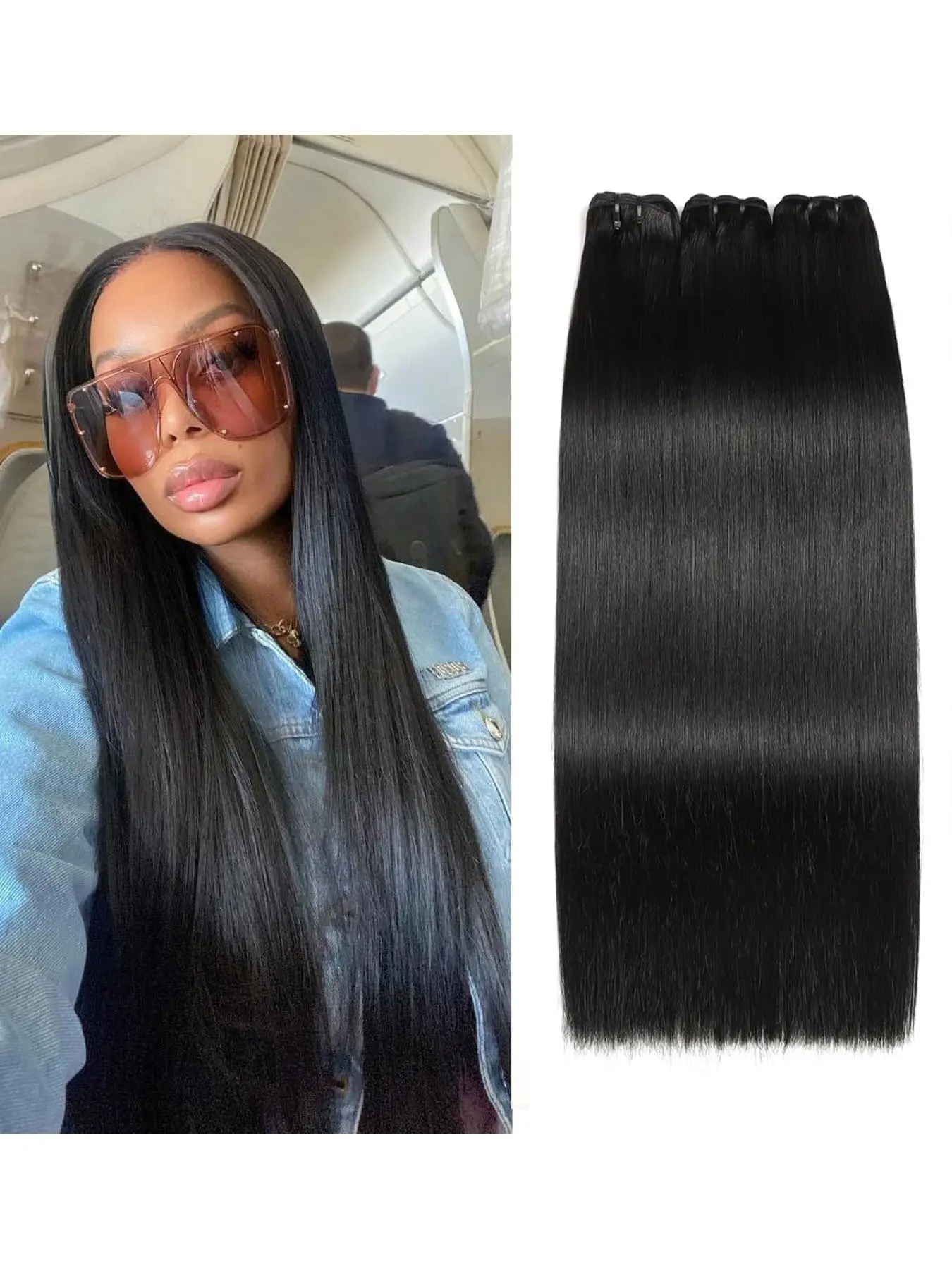 Unprocessed Peruvian Straight Hair Bundle, Natural, Dyeable & Bleachable, Long Lasting Human Hair Extensions