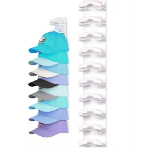 Hat Organizer for Baseball Caps, Wall-Mounted Hat Hanger Holder, Hat Hangers for Wall, Multi-Layer Storage Rack for Doors & Closets, Easy Access Design, Storage Hooks