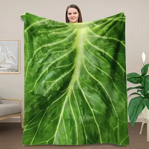 Cute Cabbage Design Blanket, Soft Warm Throw for Bedroom Living Room Dorm Car Sofa Travel, All-Season Cozy Home Office Rug
