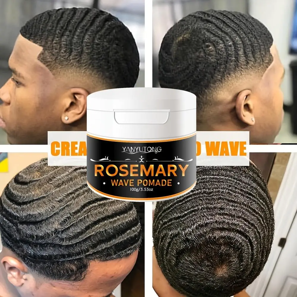 100g/100g*2 Men's Rosemary Wave Haircare Styling Cream, Texturizing Product, 360 Degree Precision Define Waves, Strong Hold Non-Stiffening, Moisturizing & Smooth Finish