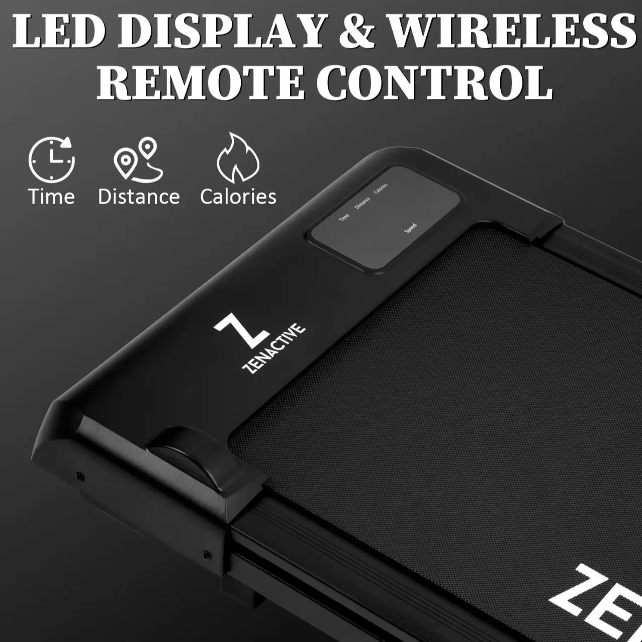 ZenActive Shock Absorbing Treadmill, Walking Pad, Under Desk Treadmill with Remote Control, Portable Treadmill