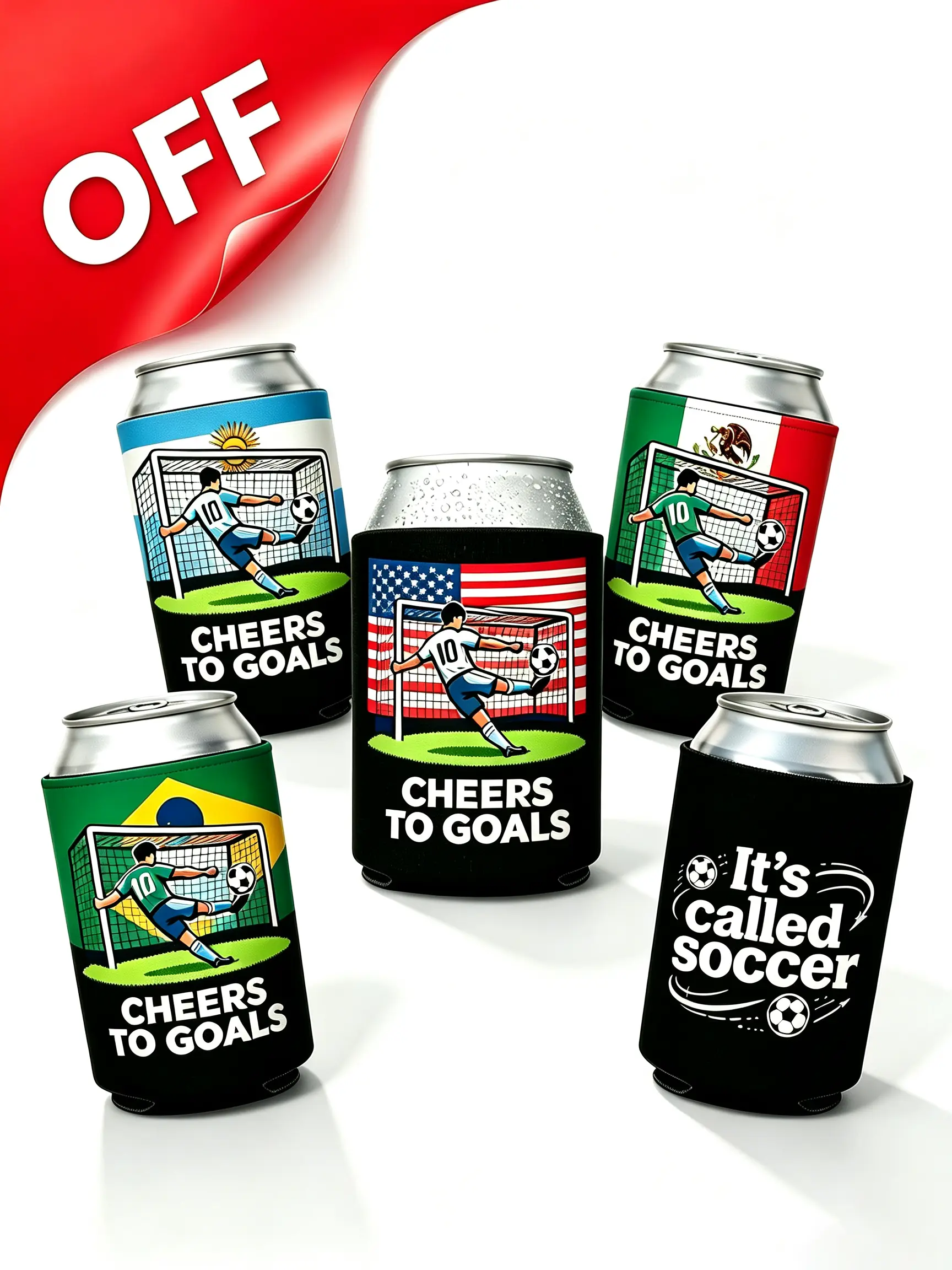 2026 Soccer Cup Sleeve: Keeps your summer drinks cool;Soccer Lover Gift,Sleeve for Player and Fans  high-quality 12-ounce and 16-ounce party can sleeves, perfect for canned drinks and beer mugs