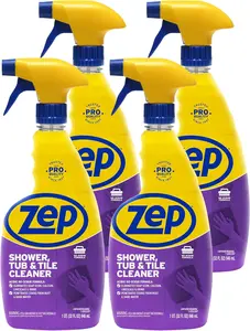 ZEP Shower Tub and Tile Cleaner 32 oz ZUSTT32 No Scrub Pro Formula Breaks up Tough Buildup on Contact Multipurpose Bathroom Cleaner
