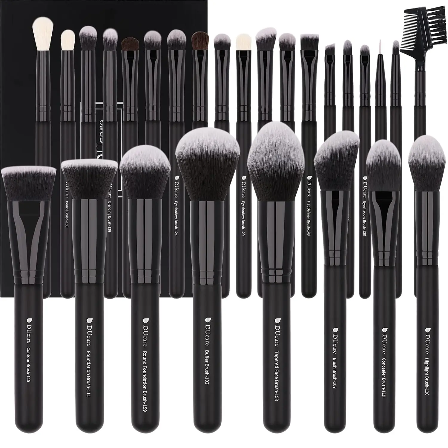 DUcare Makeup Brushes Set Professional 32Pcs Make up Brushes Premium Synthetic Kabuki Foundation Blending Face Powder Blush Concealers Eye Shadows, Blending Brush For Makeup, Foundation Brush Flat
