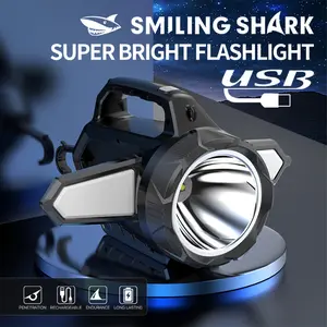 【ST-5239】SmilingShark Solar Powered 10-18 Hours Long Runtime Flashlight with Foldable COB Side Light Function Camping Outdoor Essentials Searchlight