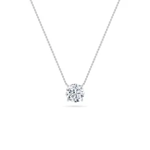 2.00ct 14K White Gold Round Diamond Pendant Necklace (IGI Certified)