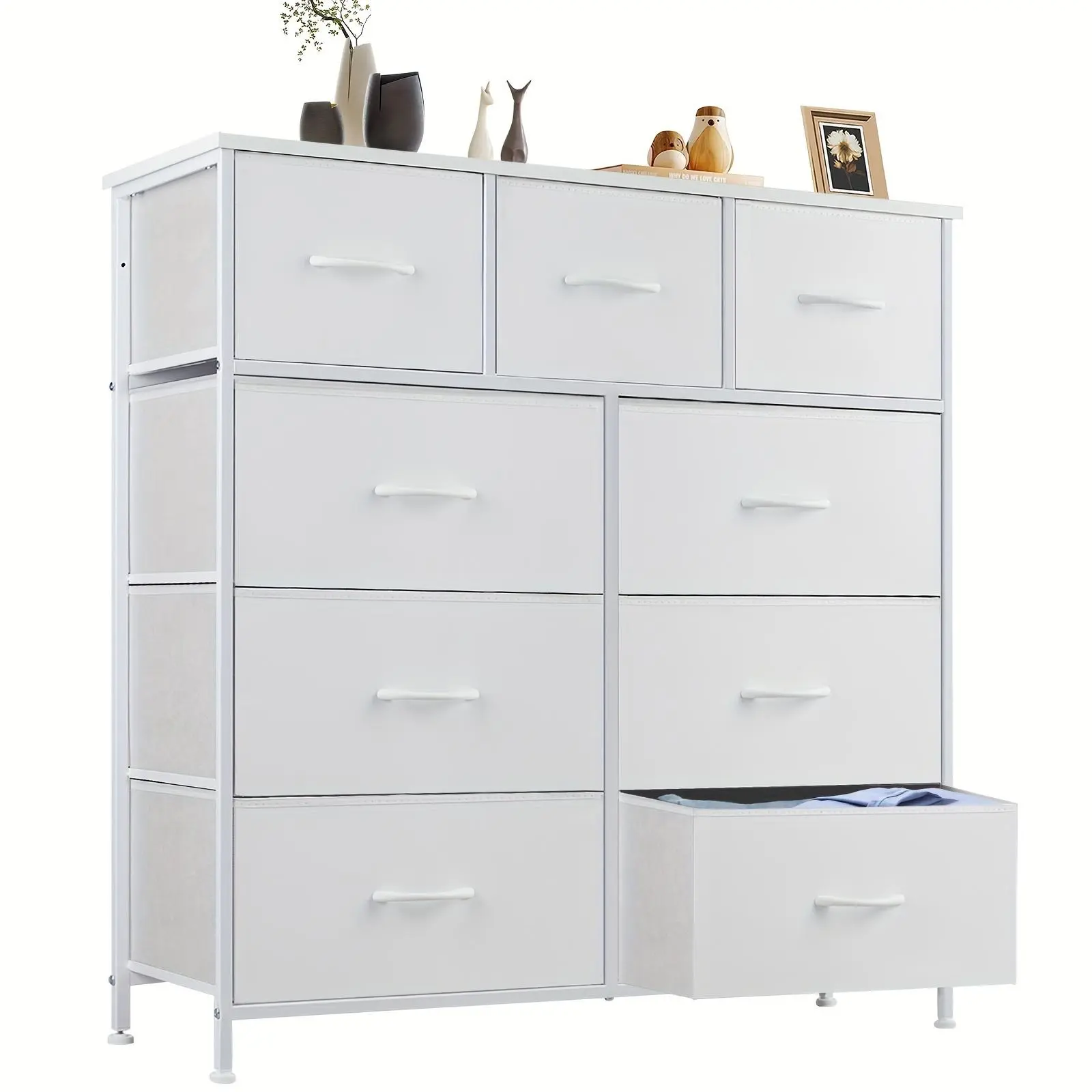 Dresser for Bedroom - 9 Fabric Drawers, Tall Chest Storage Tower Organizer  for Clothing, Closet, Kids Room Furniture, Lightweight Steel Frame Design -  TikTok Shop