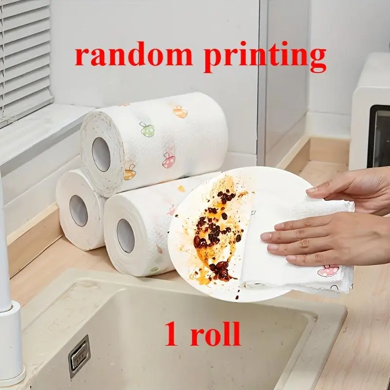 Washable Reusable Kitchen Paper Towels - 1 Roll Portable Tools and Cleaning Cloths for Kitchen, Picnic Travel Use, Plastic
