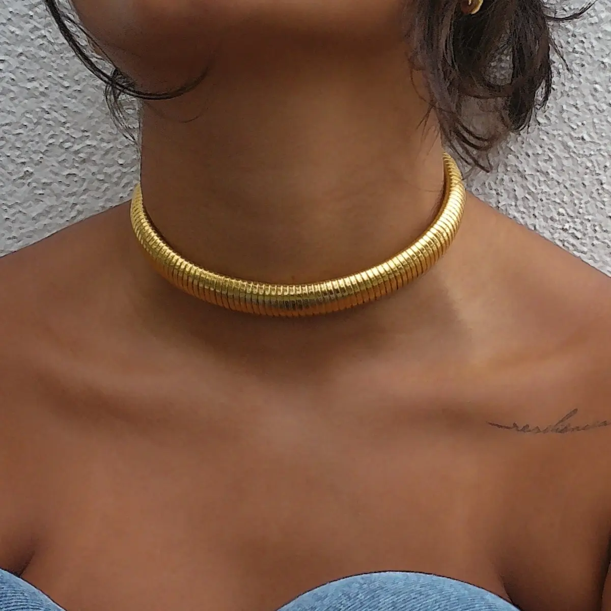 90s Gold 18 Plated Chocker for Women - Fashion Accessory Innovative design