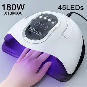 UV LED Nail Lamp Light Dryer with 45 Beads, 4 Timer Setting & LCD Touch Display Screen - White Nail Art Polish