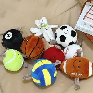 Football Plush Toys&Keychain Soft Stuffed Sports Plush Balls Cute Fun American Soccer Doll Toys with feet Creative Football Spherical Decor Throw Pillow for Christmas Kids Gift #EEX